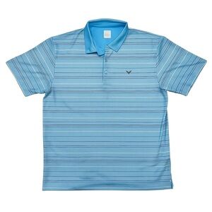 Callaway Men’s Size XL Opti Dri Moisture Wicking Golf Polo Light Blue Stripe